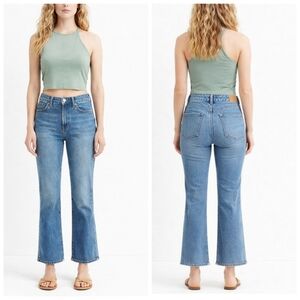 Madewell Mid-Rise Kick Out Jeans 28 Blue Crop Flare J1787